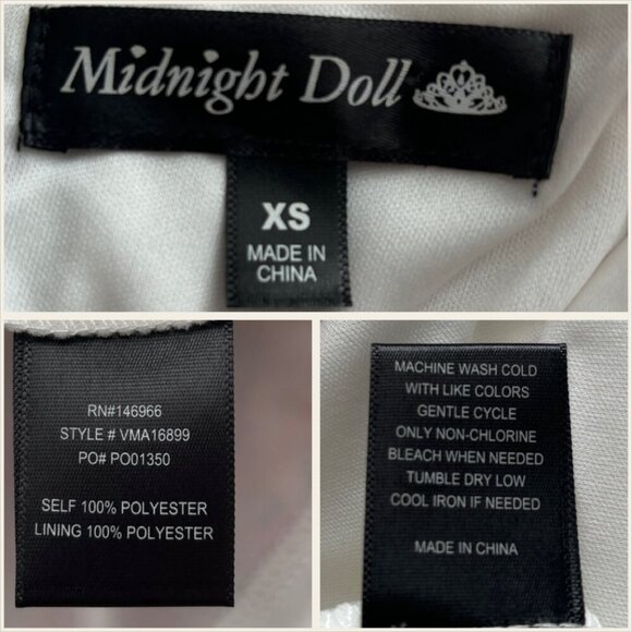 Midnight Doll XS Floral Print Square Neck Long Sleeve Ruffle Mini‎ Dress - Picture 7 of 7